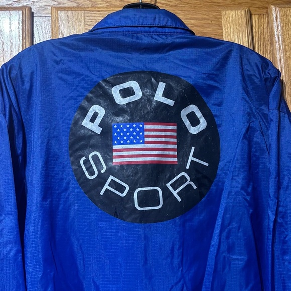 Vintage 90’s Polo Sport Ralph Lauren Blue Rain Windbreaker Jacket Men‘s XL EUC - Picture 6 of 7